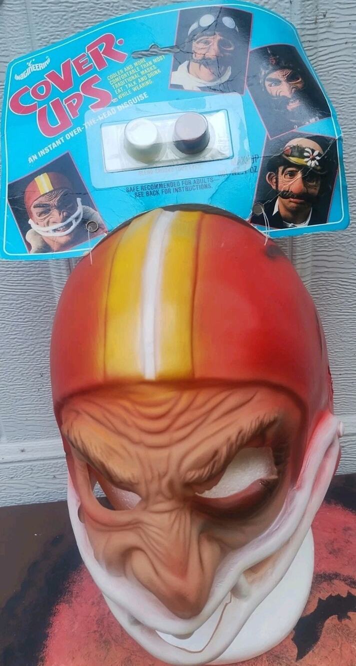 Football Halloween Costume Rubber Half Mask Adult Mens Vintage Imagineering